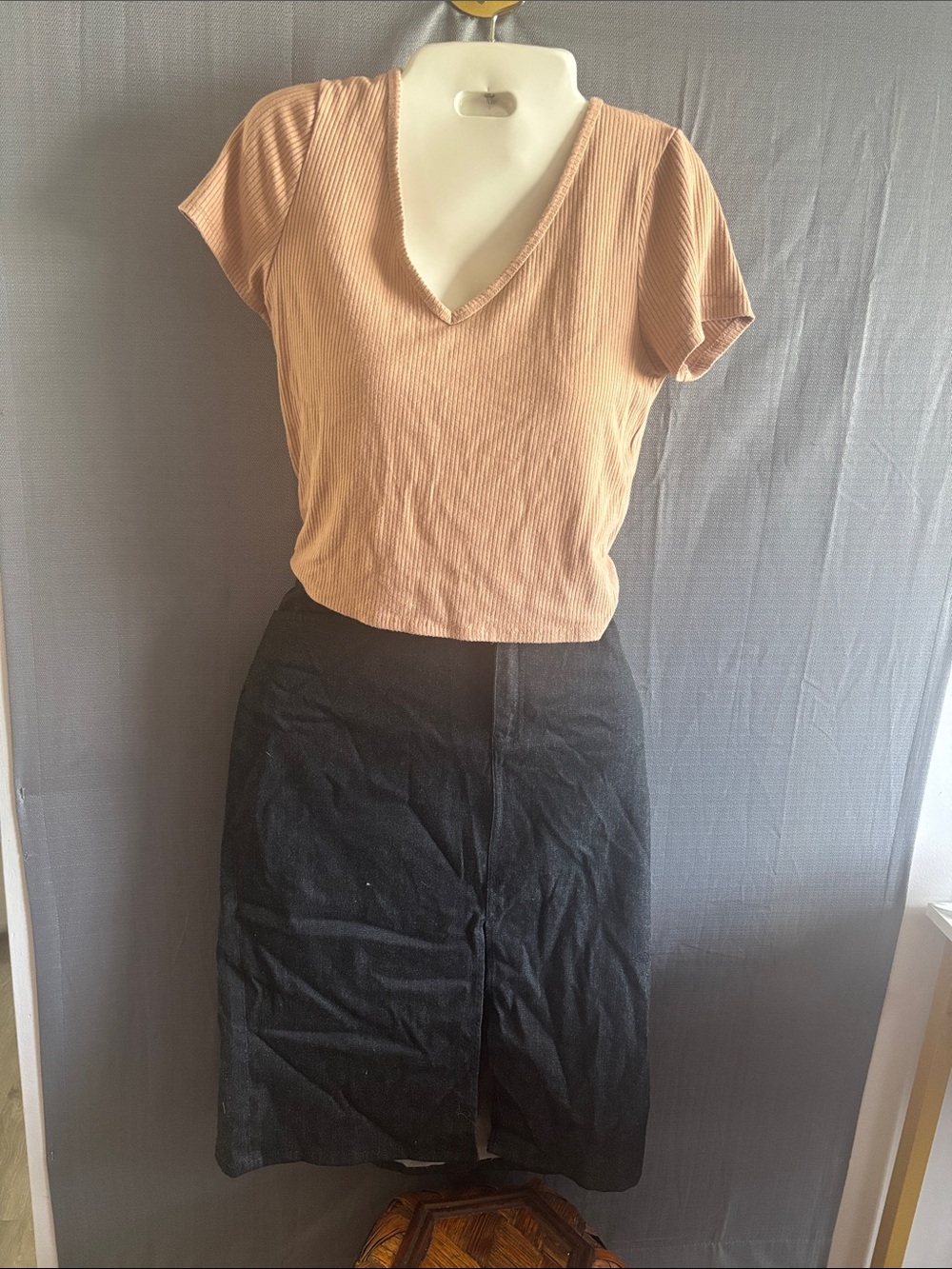 Ralph Lauren Black Denim Knee-length skirt